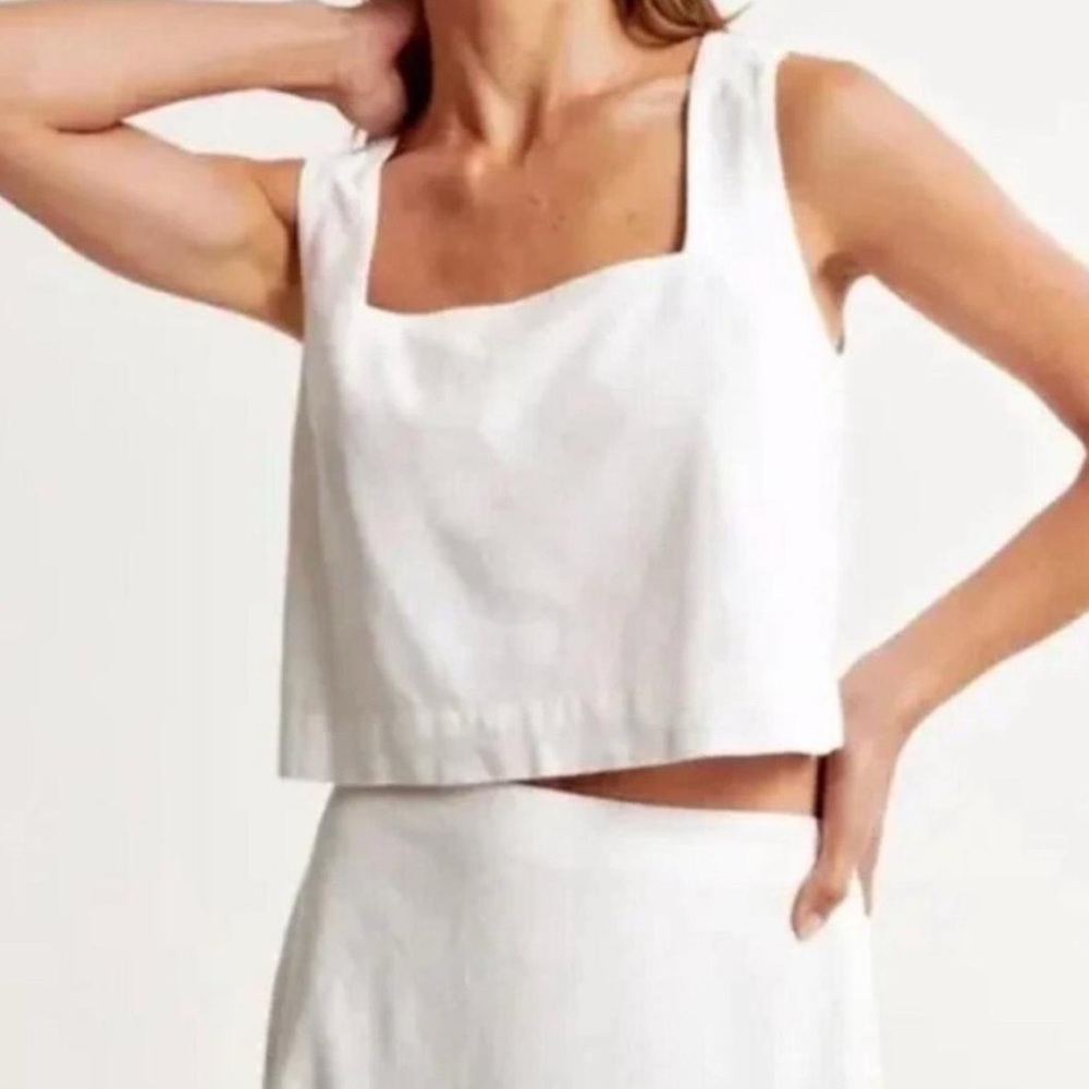Abercrombie & Fitch White Linen Tank
